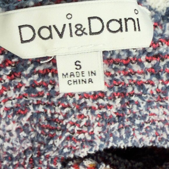 Davi & Dani Southwestern Knit Shawl Collar Cardigan, Size S – Navy Multi - Picture 10 of 12